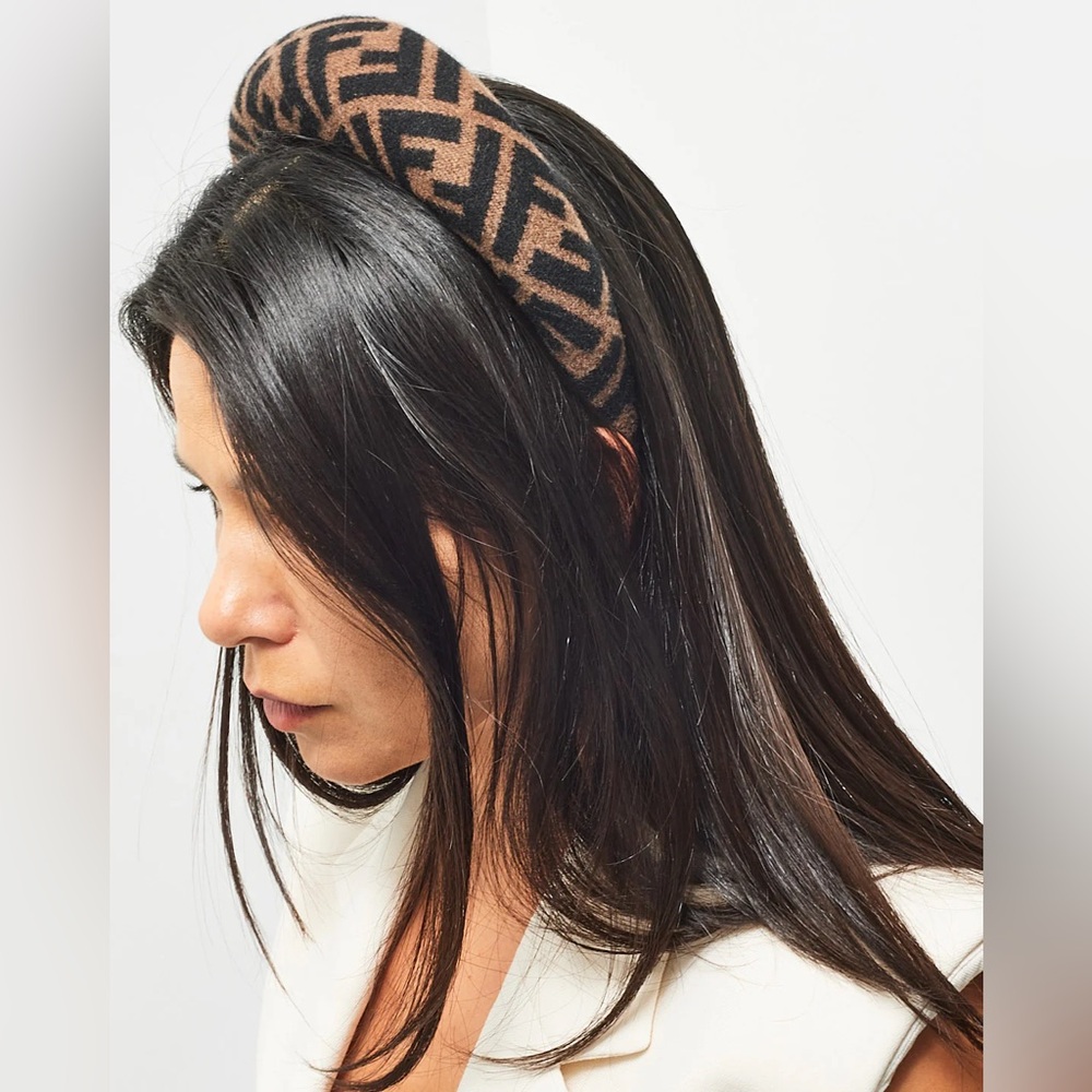FENDI Brown Zucca Print Headband